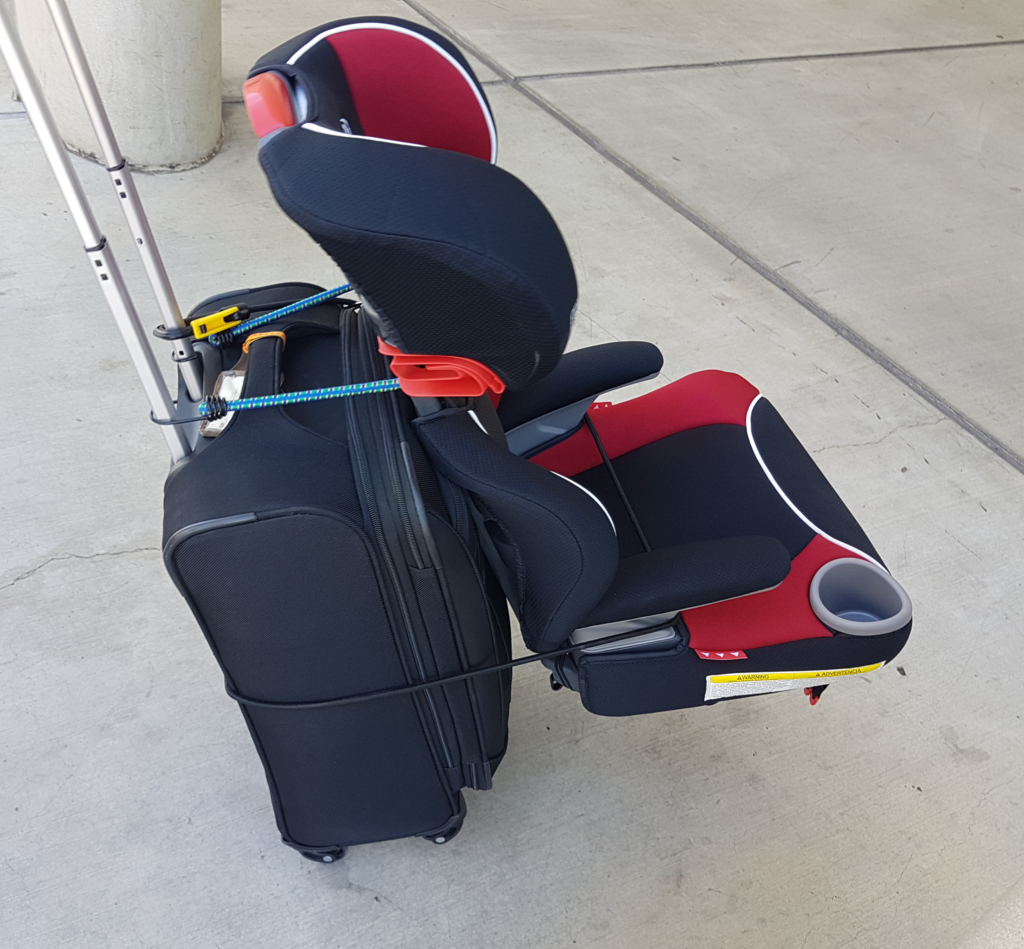 attaching car seat to luggage